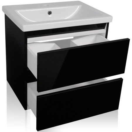 Тумба под раковину Style Line Даймонд 70 Люкс Plus СС-00000499 подвесная Черная, артикул СС-00000499