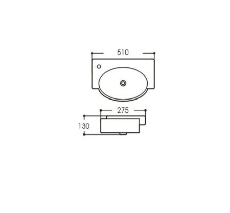Раковина подвесная угловая AQUATEK AQ5329-00 510*275*130 мм , смеситель слева