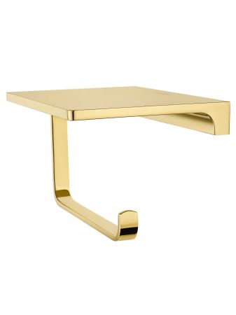 Держатель для туалетной бумаги с полкой WONZON & WOGHAND ECLIPSE, Глянцевое золото (WW-9126-LG), артикул WW-9126-LG