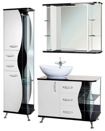 Зеркало Bellezza Рио 90 4613615060268 с подсветкой Черное Белое