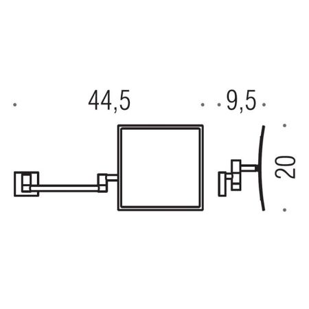 Colombo Complementi Зеркало косметическо, подвесное, 20х20см, х3, цвет: хром, артикул B9754.CR