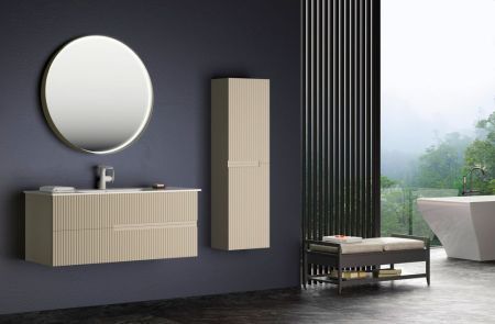 Зеркало ORKA Moonlight 90x90 c LED подсветкой, бежевый матовый