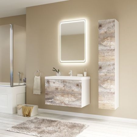 Тумба под раковину Marka One Mix 80П Push Бетон, артикул У55906