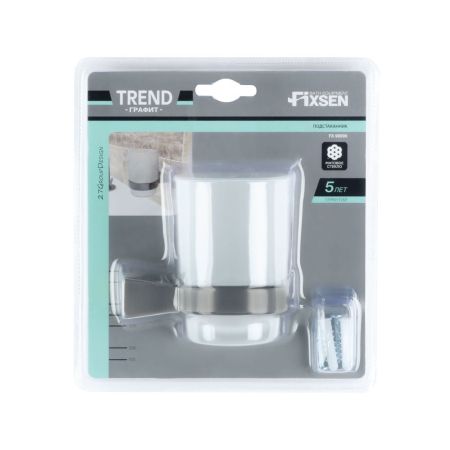 Стакан для ванной комнаты FIXSEN  TREND GRAPHITE FX-98006, графит, артикул FX-98006