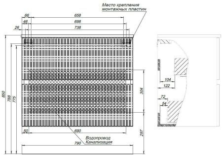 Тумба под раковину Aquanet Джейн 80 маренго, артикул 00313302