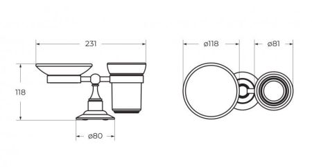 Стакан и мыльница настольные CEZARES APHRODITE-STTP