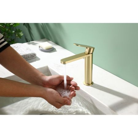 Смеситель для раковины Raglo R10.10.03, золотой сатин