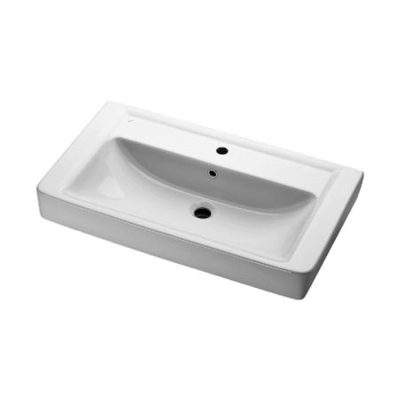 Тумба с раковиной подвесная Dreja Q 80 см, белый, артикул 99-0003-com