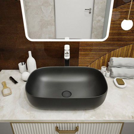 Раковина чаша Maretti FL13NS66-560, черная, артикул FL13NS66-560