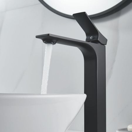 Смеситель для раковины высокий Shevanik S6111H, черный, артикул S6111H