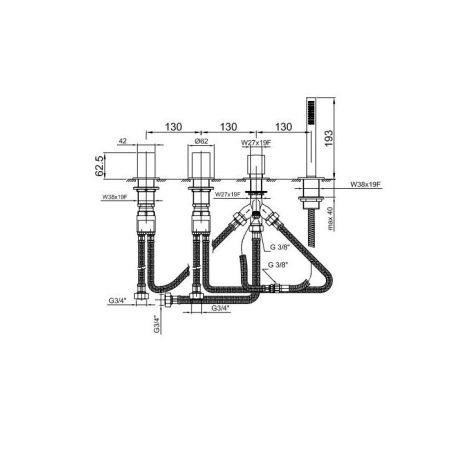 Fantini Venezia Ручка для смесителя, цвет: Matt Gun Metal PVD, артикул 29 P5 N448