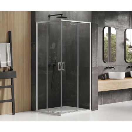 Душевое ограждение NEW TRENDY PRIME 80x90x200 D-0294A/D-0297A (хром), артикул D-0294A/D-0297A