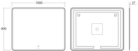 Skansen Зеркало с LED подсветкой, 1000х800 Skansen Зеркало с LED подсветкой, 1000х800