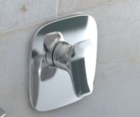 Смеситель для душа, Kludi, Ambienta, тип открывания воды-однорычажный, тип регулирования воды-керамический картридж, монтаж-настенный встраиваемый, отверстия для монтажа-1, внутренняя часть-необходимо заказать, цвет-хром