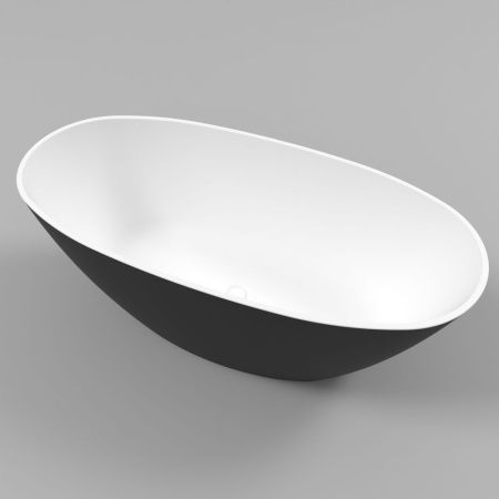 Ванна WHITECROSS Onyx B 160x75 (черный/белый мат) иск. камень