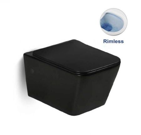 Унитаз Vincea Q-Line VT1-12MB подвесной Черный матовый с сиденьем Микролифт, артикул VT1-12MB