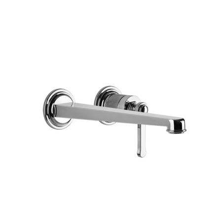 GESSI VENTI20 Смеситель для раковины настенный, встраиваемый, однорычажный, излив 243 мм., внешняя часть, цвет хром, артикул 65088#031