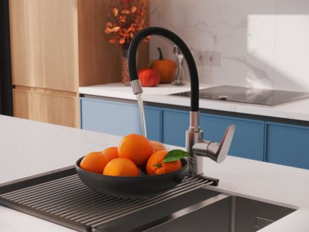 Смеситель для кухни Cersanit MODUO однорычажный с гибким изливом сатин (68231), артикул 68231