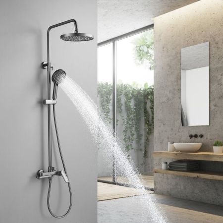 Душевая система Shevanik S4336T, оружейная сталь