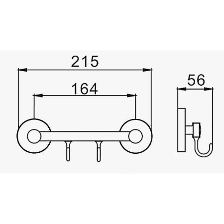 Планка с крючками для полотенец D-Lin D288111-2, черный