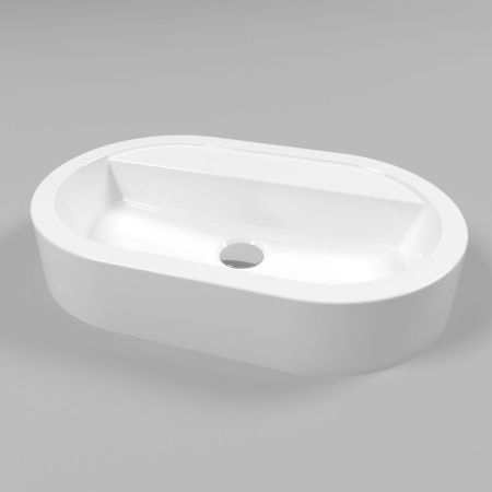 Умывальник WHITECROSS Malachite C 55x35 (белый глянец) иск. камень