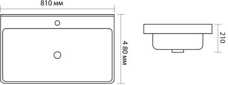 Раковина Aquanet Ирис 80 черная матовая