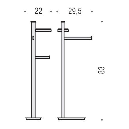 Colombo Units Стойка с аксессуарами, Dx, держатель для т/б., мыльница, цвет: хром, артикул B9113D.CR