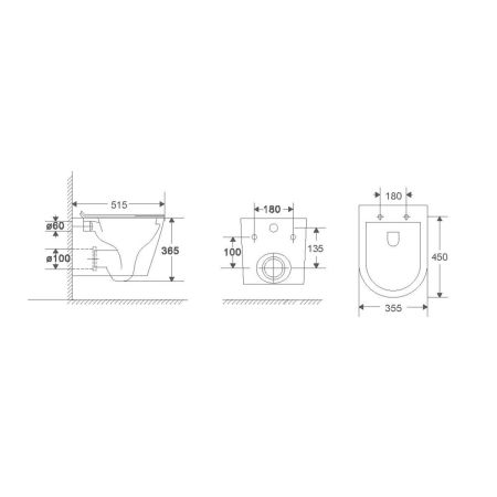 подвесные унитазы Vincea Унитаз подвесной Piatti VT1-11T Tornado, цвет белый, ультратонкое soft-close сиденье,, артикул VT1-11T