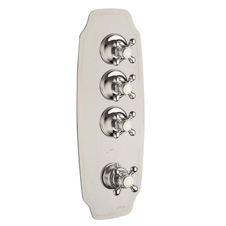 Carimali COLONIAL  Внешняя часть вертикальная термостатического смесителя на 3 потребителя. Colonial пластина and ручки. хром, артикул 21034EST-CR