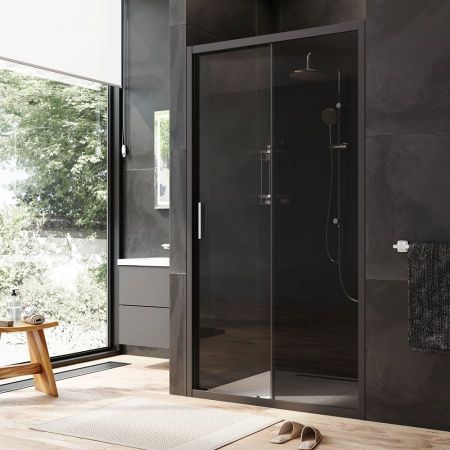 W90G-110-1-195BG Gem Solo Дверь душевая 110х195, стекло тонированное, профиль черный матовый W90G-110-1-195BG Gem Solo Дверь душевая 110х195, стекло тонированное, профиль черный матовый