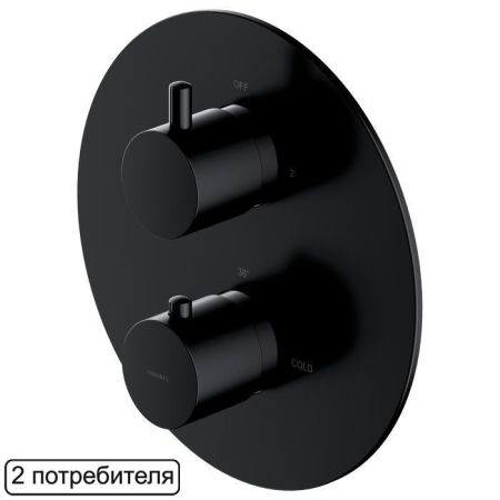 Смеситель термостатический для душа, элемент наружного монтажа OMNIRES Y Y1236ROBL (черный)