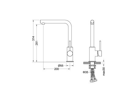 Смеситель для кухни AQUATEK AQ1380CR ЕВРОПА, артикул AQ1380CR