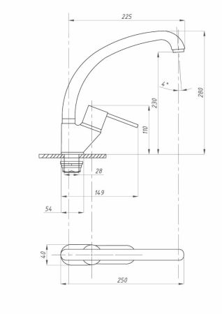 Смеситель для кухни ПСМ-ПРОФСАН PSM-335-008 ПЛЮС тип См-МОЦБА, артикул PSM-335-008