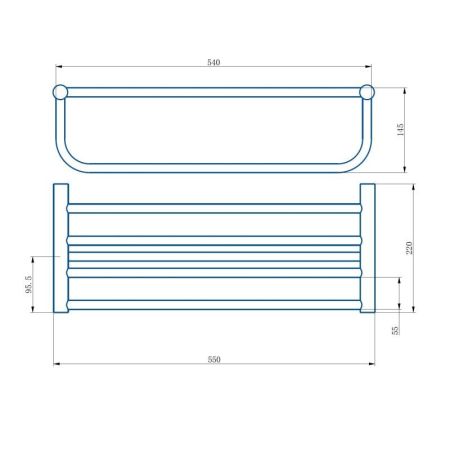Полка для полотенец Haiba HB8424, хром