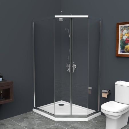 Душевой уголок BelBagno UNO-195-PH-2-100/80-C-Cr, артикул UNO-195-PH-2-100/80-C-Cr