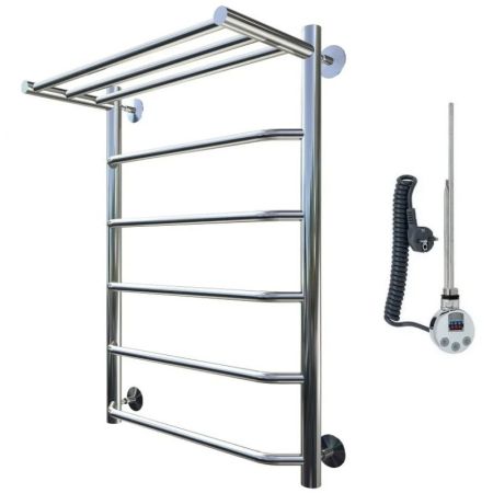 Электрический полотенцесушитель Тругор Браво 1 элТЭН 80x50 с полкой Хром, артикул Браво1/элТЭН8050П