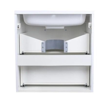 Тумба подвесная "Каре 80" (2 ящ.) Люкс белая, PLUS, артикул СС-00002270