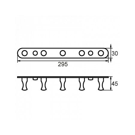 Планка с крючками для полотенец D-Lin D201802, хром