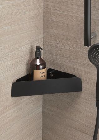 Stil Haus, угловая полка из нержавеющей стали 316, винтовое крепление, цвет черный матовый, артикул 1292(23)