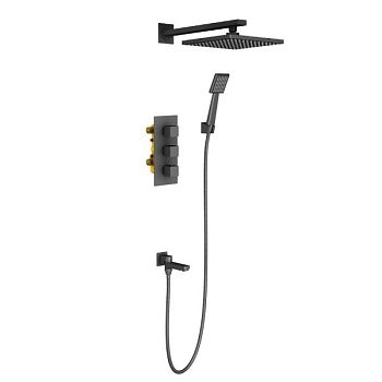 Душевая система Timo Tetra-Thermo SX-0199/03SM с термостатом Черный