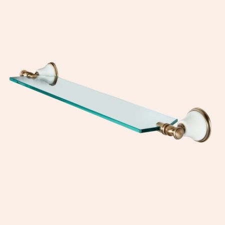 TW Harmony 018, стеклянная полочка 71см, цвет держателя:  белый/бронза