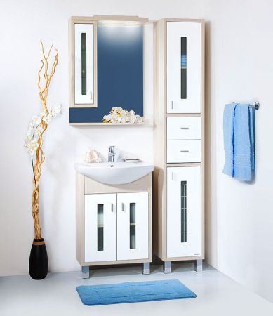 Тумба под раковину Бриклаер Бали 60 Венге Белый глянец, артикул 4627125411915