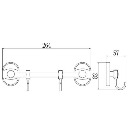 Планка с крючками Savol S-008202, хром, артикул S-008202