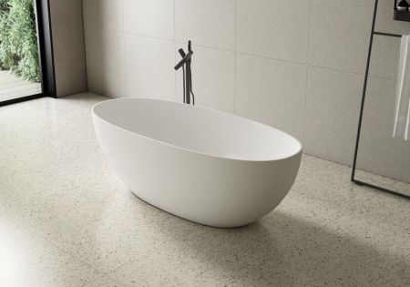 Zenon Lago, овальная ванна из искусственного камня Solid Surface, 170x75xh58 см, цвет белый матовый, артикул 4000.000.000.000.39670