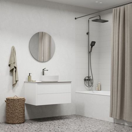 Душевая система с тропическим душем и изливом IDDIS Parker матовый графит (PARGM3Fi06), артикул PARGM3Fi06