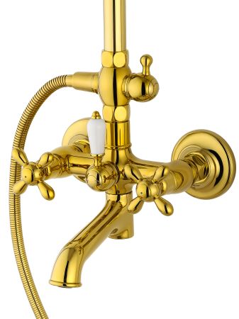 Душевая система WONZON & WOGHAND RETRO, Глянцевое золото (WW-88739020-PG), артикул WW-88739020-PG