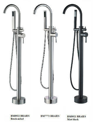 Смеситель BRAIES Matt Black для отдельностоящей ванны BOCH MANN BM8921, артикул BM8921