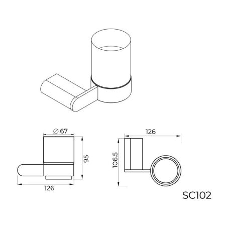 Стакан для ванной комнаты Knotlor SC102WY, белый, артикул SC102WY