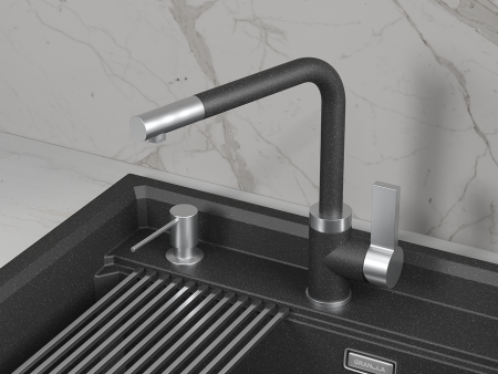 Смеситель для кухни GRANULA (5504, ЧЕРНЫЙ), артикул 5504, ЧЕРНЫЙ