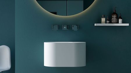 Zenon Guadiana, подвесная раковина закругленной формы, 50х30хh28 см, цвет белый матовый, артикул 4000.000.000.000.39674